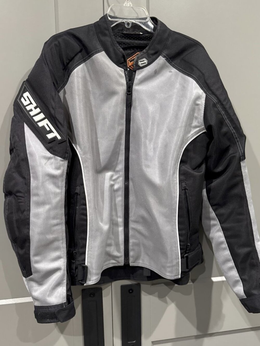 Shift Men's Motorcycle Jacket Size L Black SilverMesh Armor Biker Riding Racing